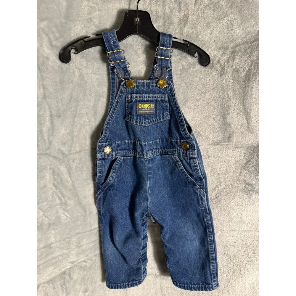 Vintage OshKosh‎ Bgosh Denim Overalls Made in USA Blue 100% Cotton6/9 months